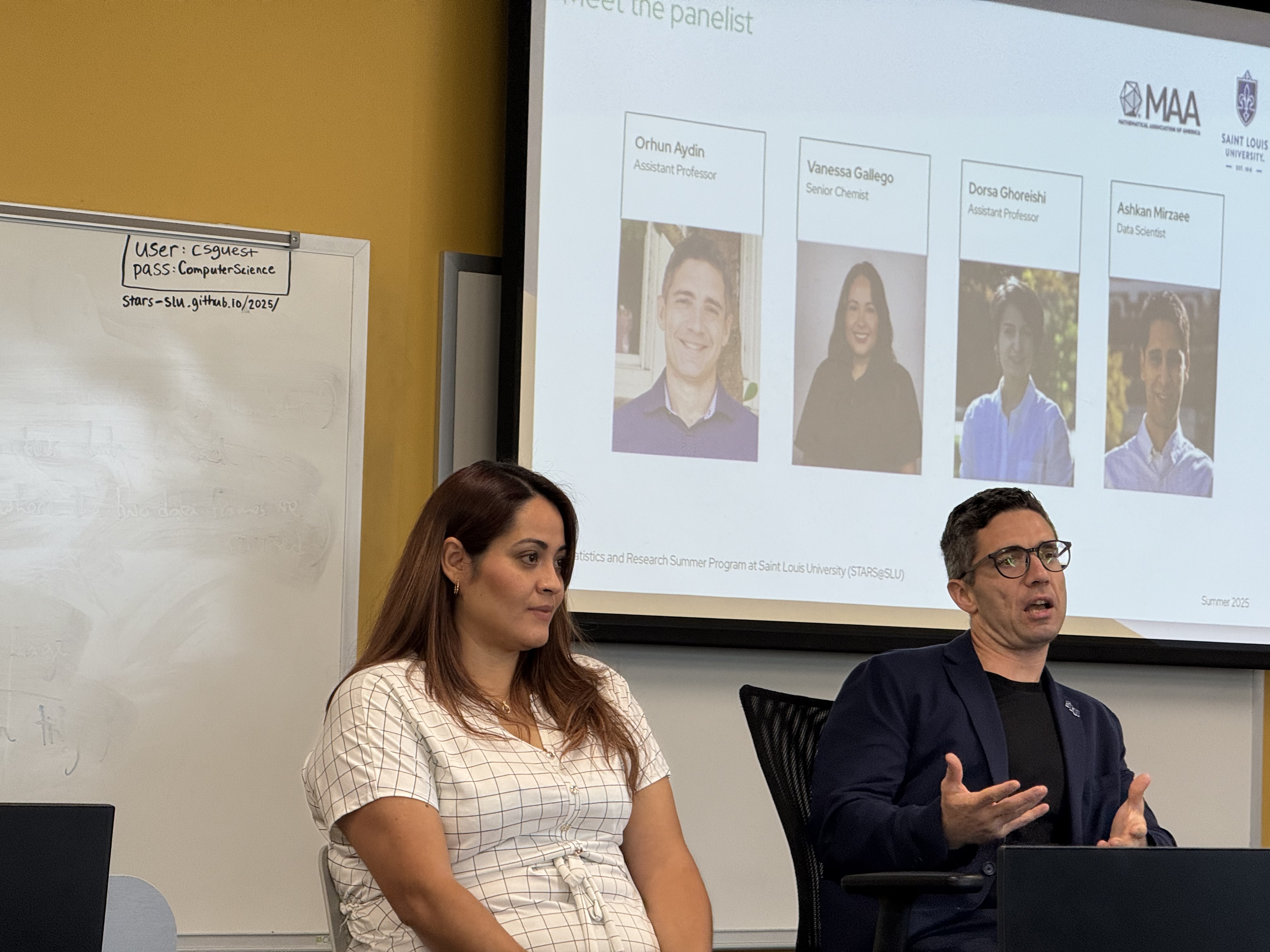 Panelists answering questions