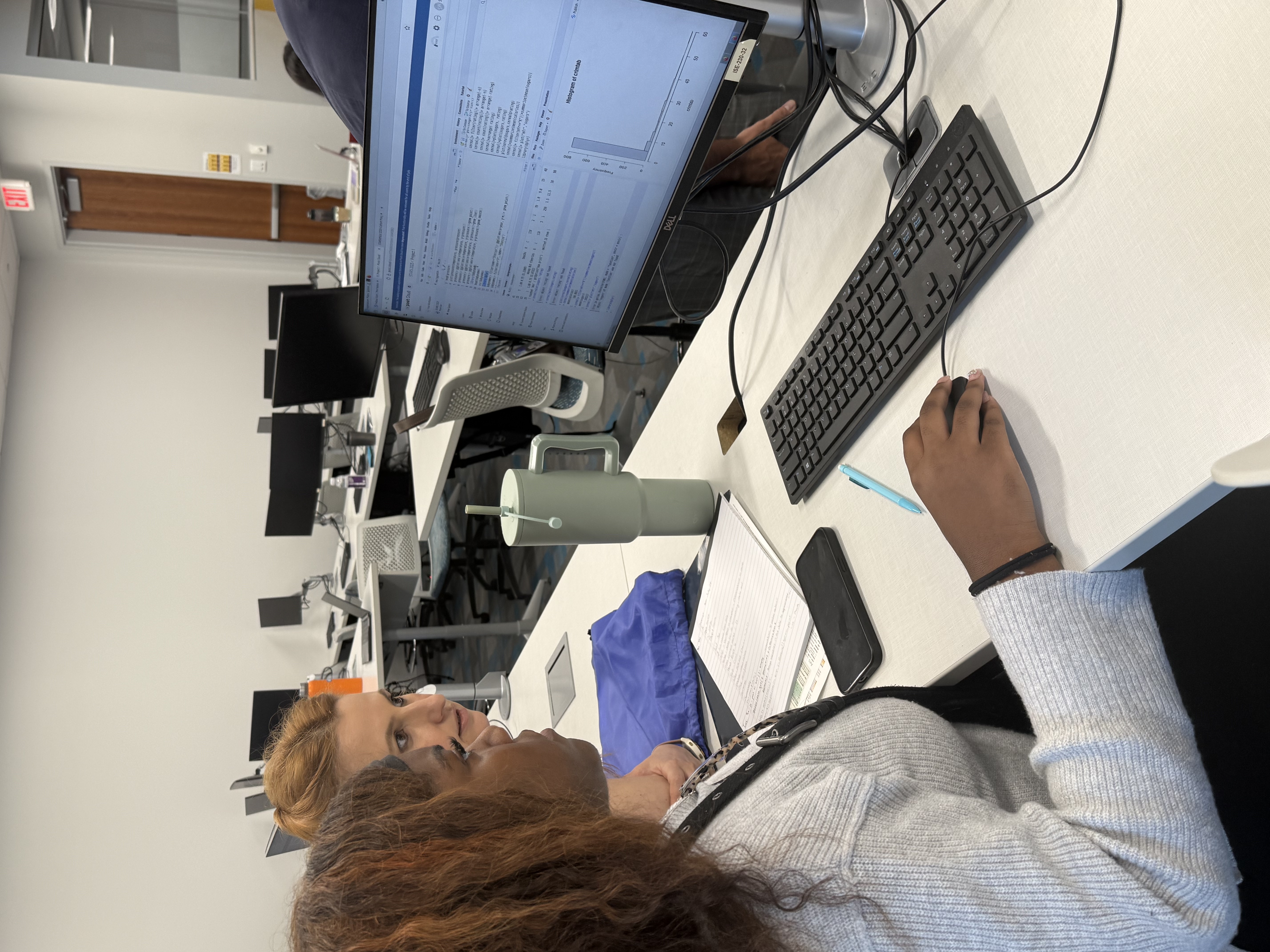 Students practicing with R