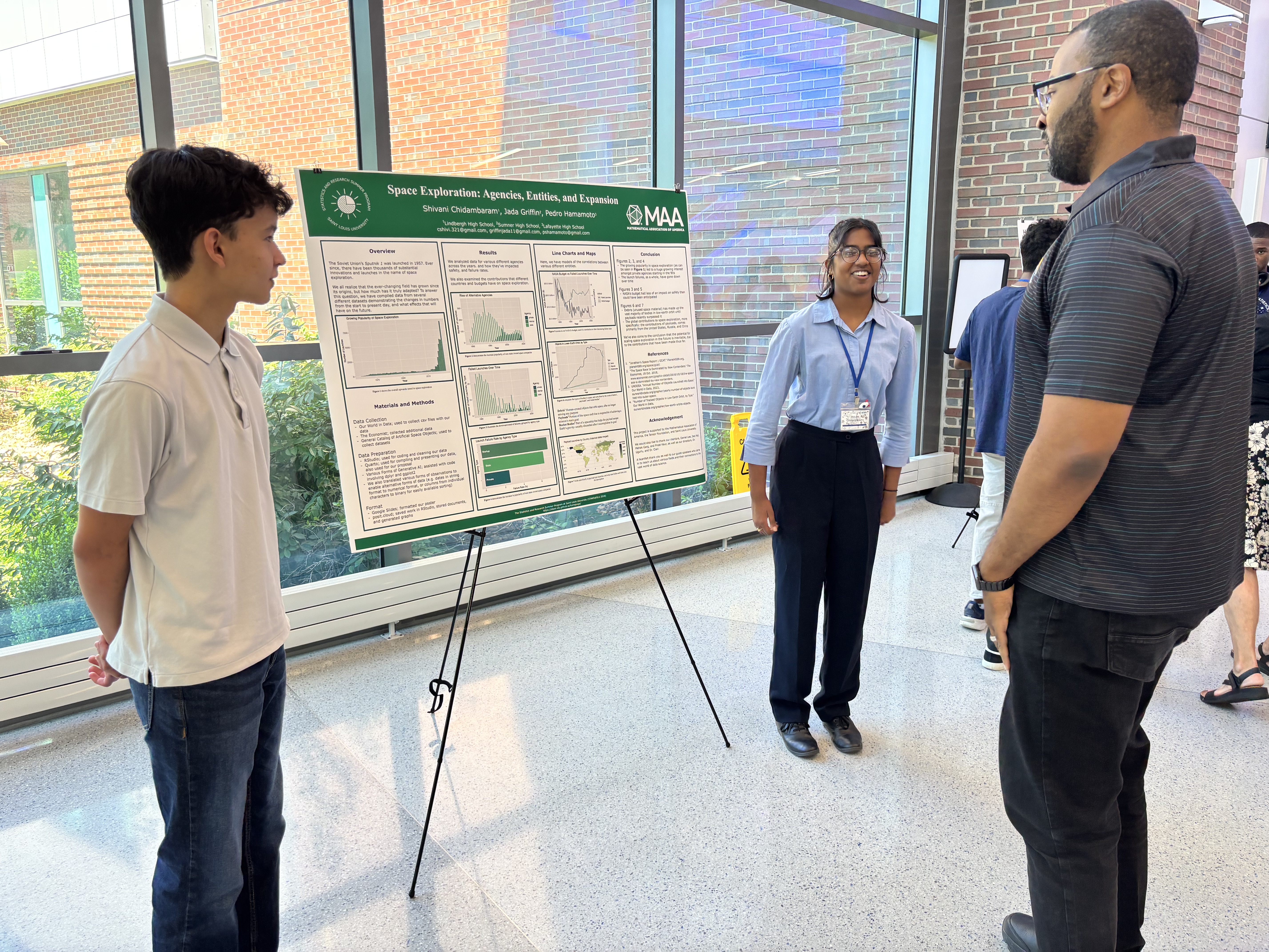 Students presenting at the poster session